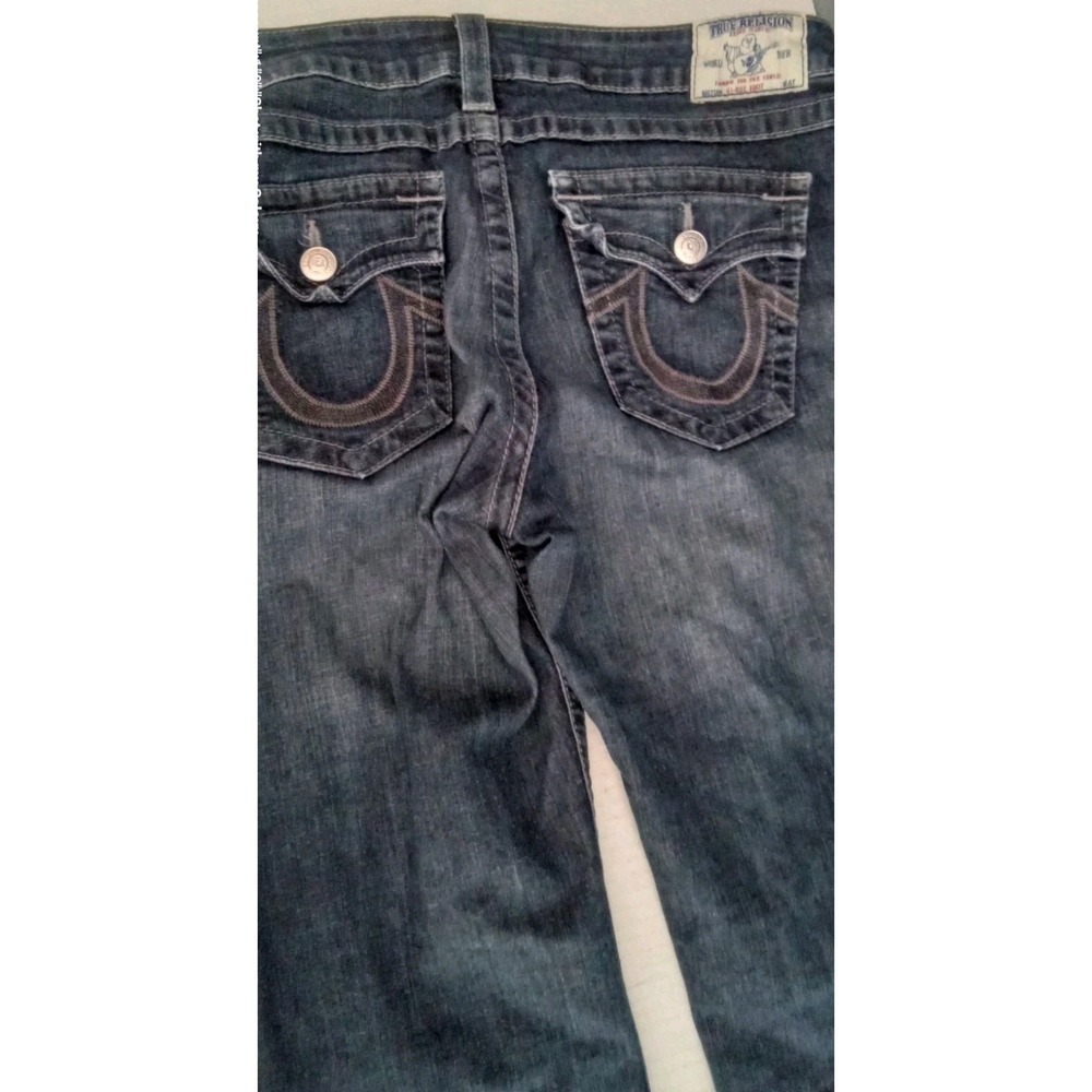 True Religion Jeans Bootcut‎ Dark Wash Embellished Pockets Denim Size?